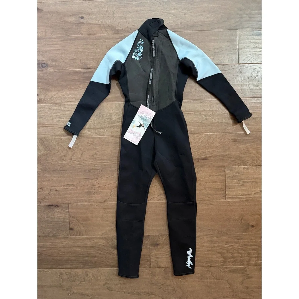 NWT Hyperflex Access Kids Wetsuit Full Body Black Blue Neoprene Size 12